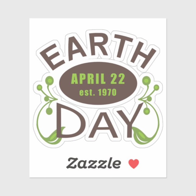Earth Day typography design Sticker (Sheet)