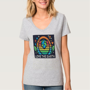 Earth Day V-Neck Sustainable Earth Love T-Shirt