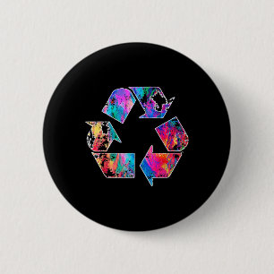 Earth Day Vintage Recycle Reduce Reuse Waste Logo Button