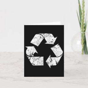 Earth Day Vintage White Recycle Symbol Card