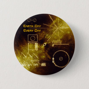 Earth Day - Voyager - Sounds of Earth gold record Pinback Button