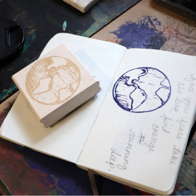 Earth Day Watercolor Environmentalism Artwork      Rubber Stamp (Creator Uploaded)