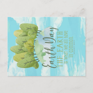 Earth Day Watercolor Style Vertical with quote Postcard