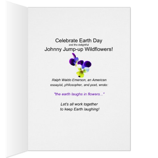 Earth Day Wildflower Laughter Card (Inside (Right))