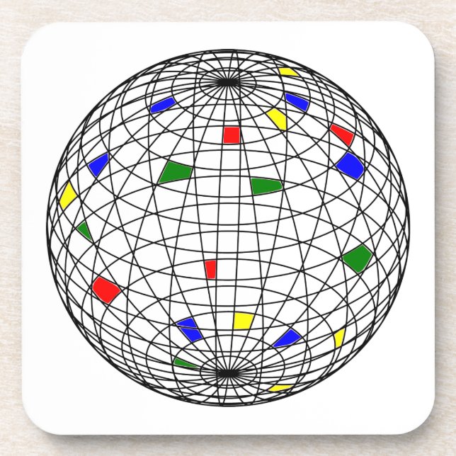 Earth Day,wireframe Beverage Coaster (Front)
