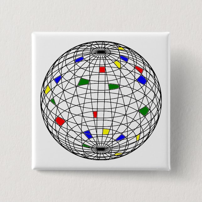 Earth Day,wireframe Button (Front)