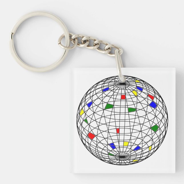 Earth Day,wireframe Keychain (Front)