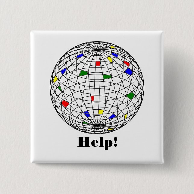 Earth Day,wireframe, personalized Button (Front)