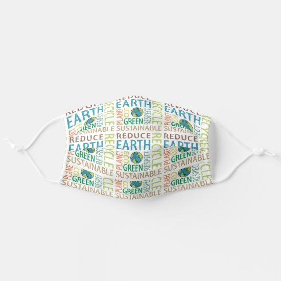 Earth Day Word Art Adult Cloth Face Mask