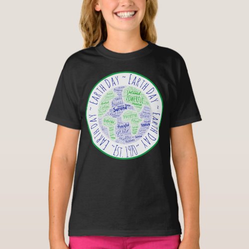 Earth Day Word Art T_Shirt