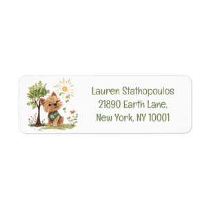 Earth Day Yorkie Dog Gardening Label