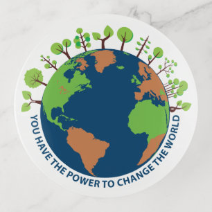 Earth day. You have the power to change the world Trinket Tray