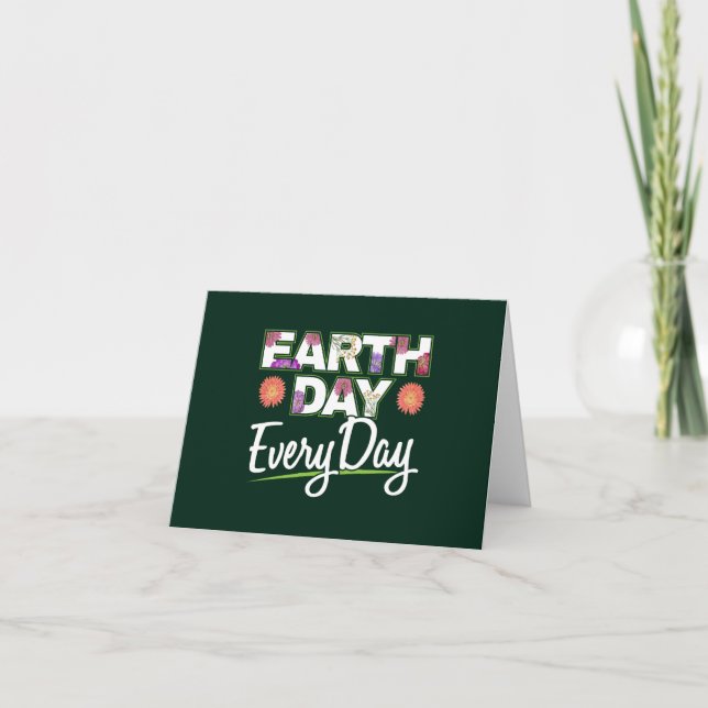 Earth Day - Zinnia Flower Nature Lover Card (Front)