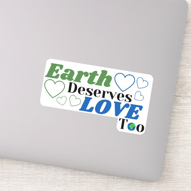Earth Deserves Love Too Hearts Sticker (Detail)