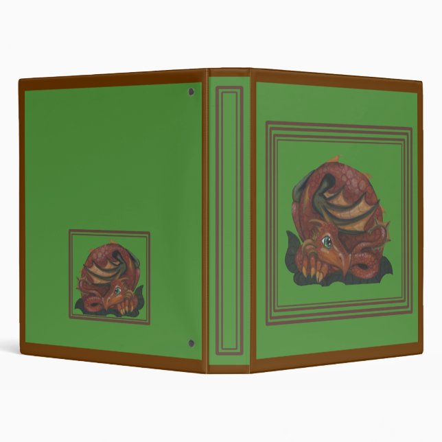 Earth Dragon big eye fantasy art Binder Folder (Background)