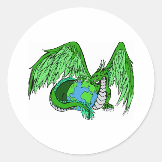 Earth Dragon Classic Round Sticker