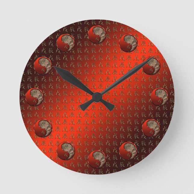 Earth Dragon Round Clock (Front)