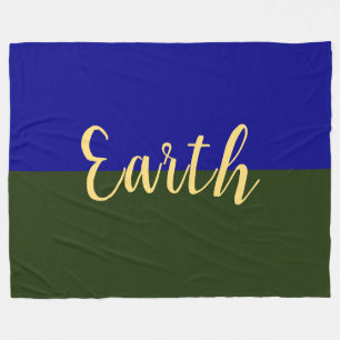 EARTH Elegant Royal Blue Forest Green Color Block Fleece Blanket