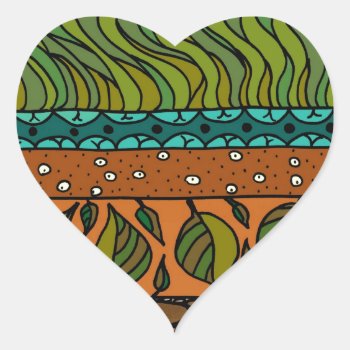 Earth Elements Heart Sticker by aftermyart at Zazzle
