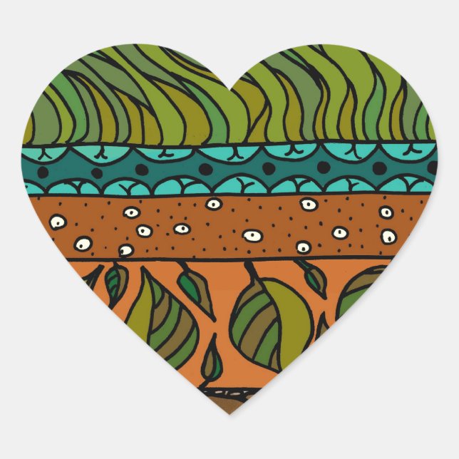 Earth Elements Heart Sticker (Front)