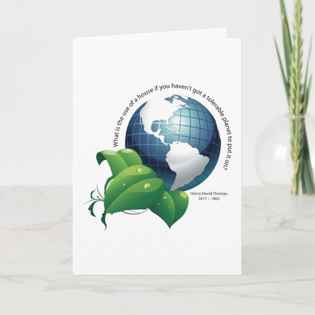 Earth Environment ~ Henry David Thoreau Quote Card (Front)