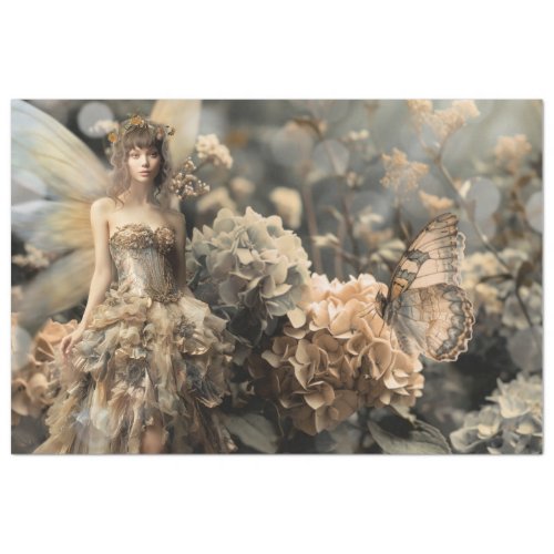 Earth Fairy Portrait Hydrangea Garden Tissue Paper