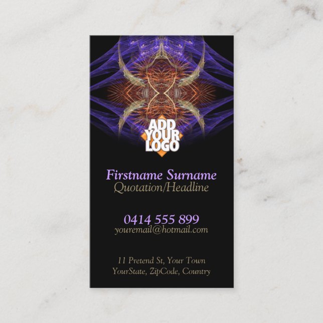 Earth Feathers Fractal Artistry Business Cards (Front)