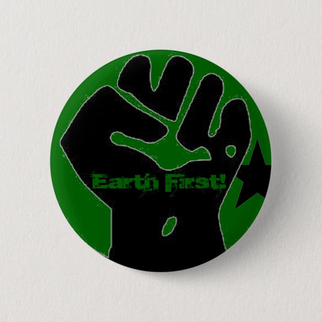 earth first! pinback button (Front)