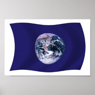 Earth Flag Poster Print