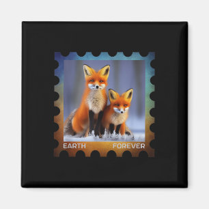 Earth Forever Environmental Protection Stamp Snow Magnet