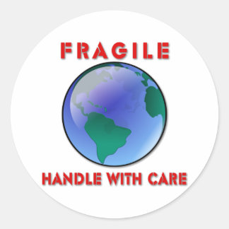 Earth - Fragile Classic Round Sticker