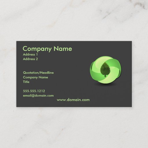 Customizable Earth Friendly Business Card