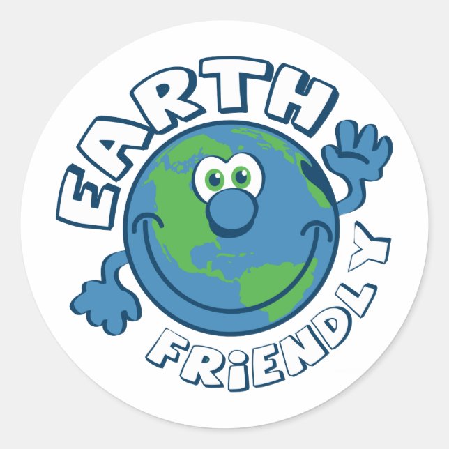 Earth Friendly Classic Round Sticker (Front)