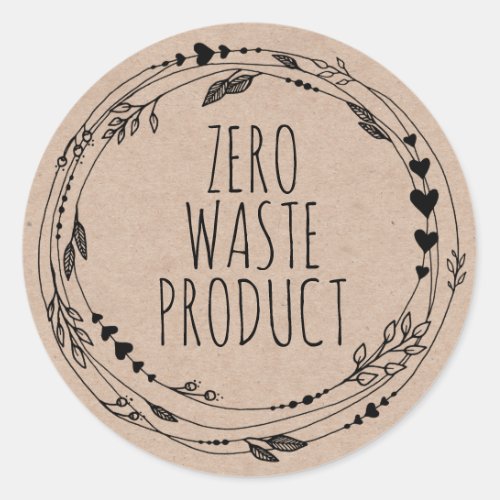 Earth Friendly Zero Waste Product Kraft Classic Round Sticker