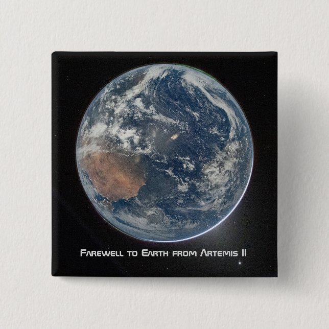 Earth From Artemis II Button (Front)