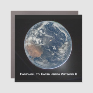 Earth From Artemis II Car Magnet