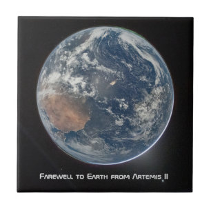Earth From Artemis II Ceramic Tile