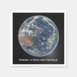 Earth From Artemis II Napkins