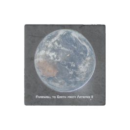 Earth From Artemis II Stone Magnet