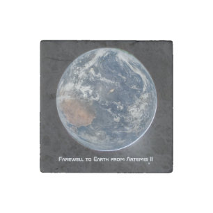 Earth From Artemis II Stone Magnet