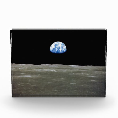 Earth from Moon in Black Space Earthrise Acrylic Award