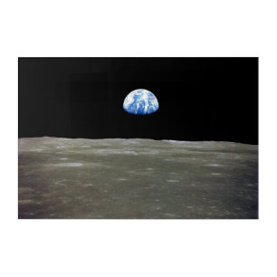 Earth from Moon in Black Space: Earthrise Acrylic Print