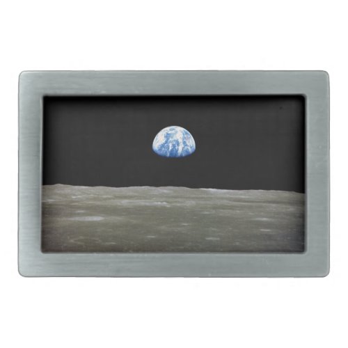 Earth from Moon in Black Space Earthrise Belt Buckle