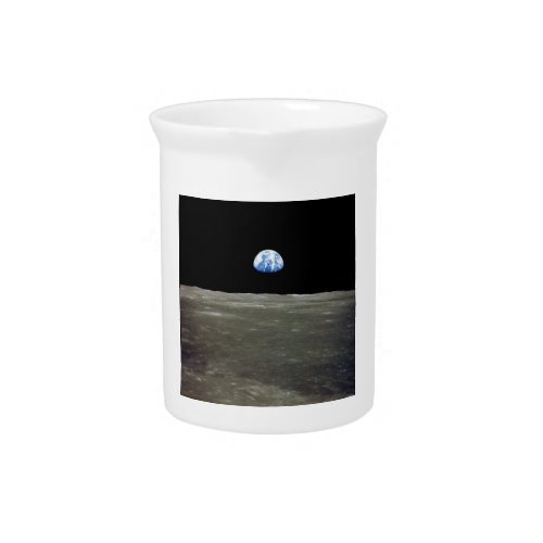 Earth from Moon in Black Space Earthrise Beverage Pitcher