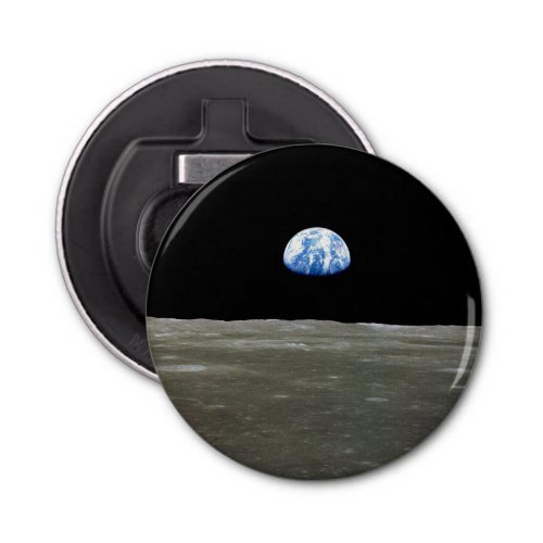 Earth from Moon in Black Space Earthrise Bottle Opener