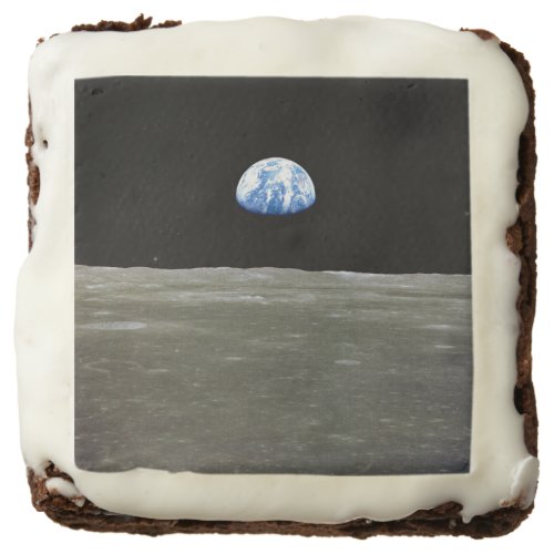 Earth from Moon in Black Space Earthrise Brownie