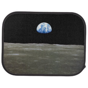 Earth from Moon in Black Space: Earthrise Car Floor Mat