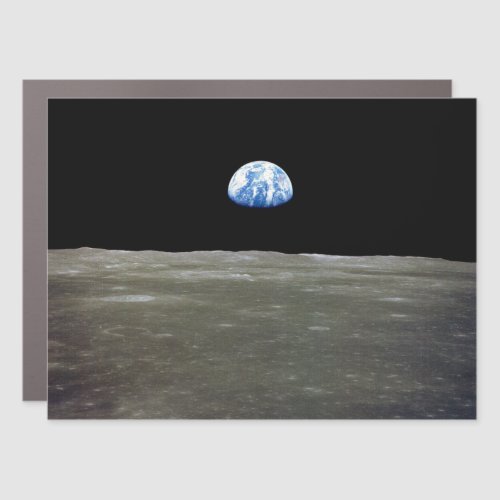 Earth from Moon in Black Space Earthrise Car Magnet