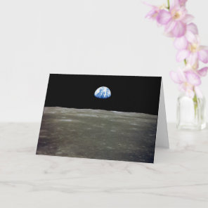 Earth from Moon in Black Space: Earthrise Card