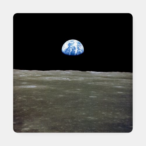 Earth from Moon in Black Space Earthrise Coaster Set